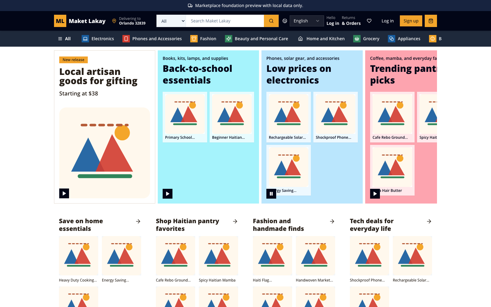 Maket Lakay marketplace live homepage preview